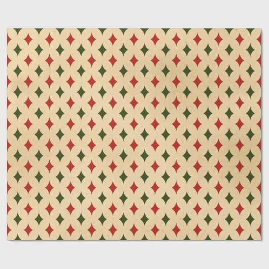 Diamond Pattern Kerstmis Cadeaupapier (Vlak)