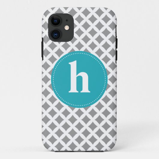 Diamond Pattern Monogram {kies uw kleur} Case-Mate iPhone Case (Achterkant)