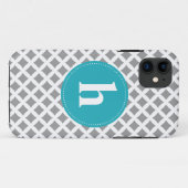 Diamond Pattern Monogram {kies uw kleur} Case-Mate iPhone Case (Achterkant (horizontaal))