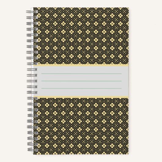 Diamond Pattern Noir Notitieboek (Voorkant)