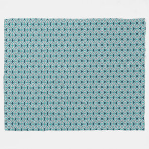 Diamond Pattern on Blauwgroen Background Fleece Deken