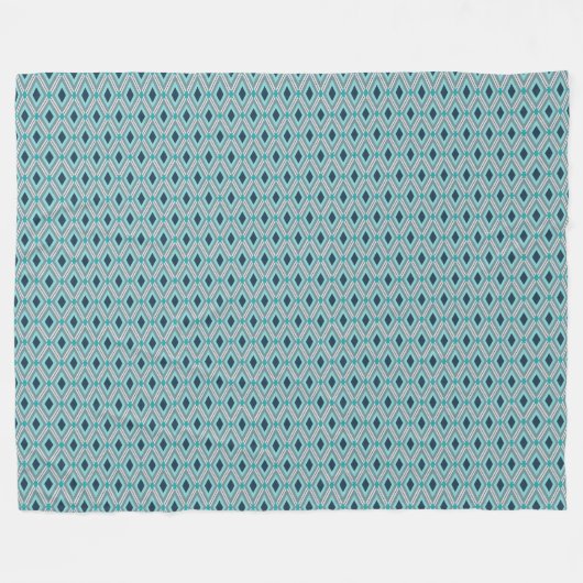 Diamond Pattern on Blauwgroen Background Fleece Deken (Voorkant (Horizontaal))