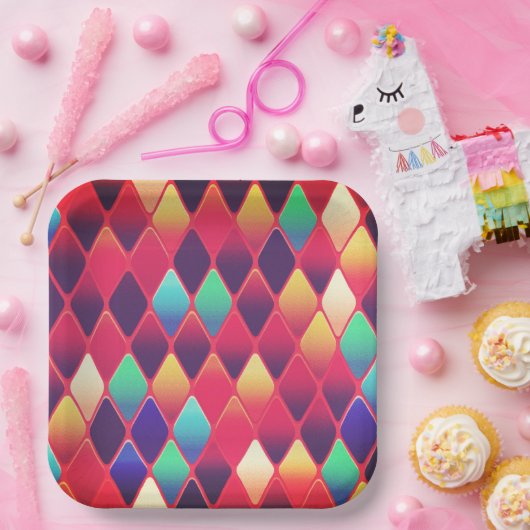 Diamond Pattern Papieren Bordje (Feest)