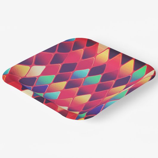 Diamond Pattern Papieren Bordje (Gebogen)