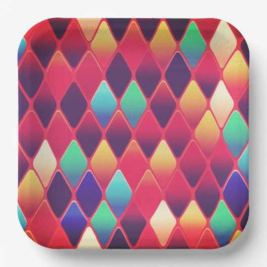 Diamond Pattern Papieren Bordje (Voorkant)
