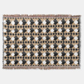 Diamond Pattern | Tan en zwart Deken (Voorkant)