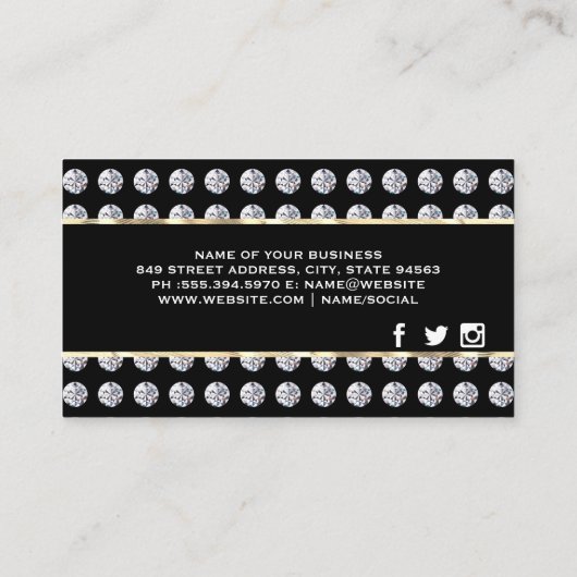 Diamond Pattern | Visitekaartje met goudvormig  (Achterkant)