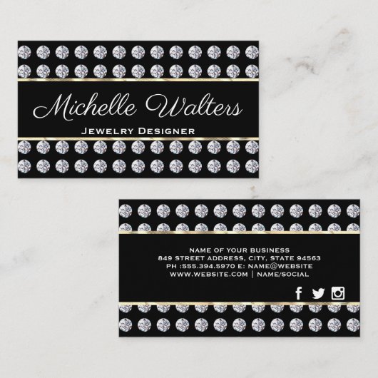 Diamond Pattern | Visitekaartje met goudvormig  (Voorkant / Achterkant)