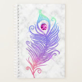 Diamond Peacock Feathers Marble Planner (Voorkant)