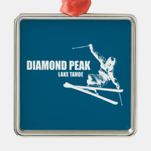 Diamond Peak Lake Tahoe Skier Metalen Ornament