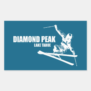 Diamond Peak Lake Tahoe Skier Rechthoekige Sticker