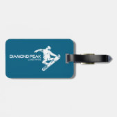 Diamond Peak Lake Tahoe Snowboarder Bagagelabel (Achterkant horizontaal)