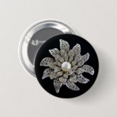 Diamond & Pearl Brooch Ronde Button 5,7 Cm (Voorkant /achterkant)