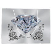 Diamond Personalized 60e Jubileum Gift Bags Groot Cadeauzakje (Achterkant)