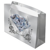 Diamond Personalized 60e Jubileum Gift Bags Groot Cadeauzakje (Achterkant Gekanteld)