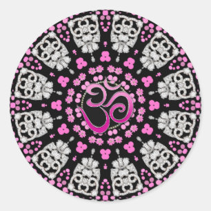 Diamond Pink Om Mandala Sticker