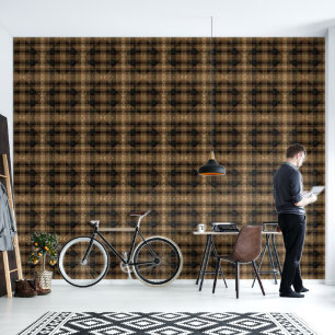 Diamond Plaid Crackle Textuur Sinaasappel Roest Br Behang