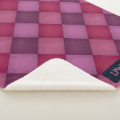 Diamond Quilt - Pinks and Purples - voeg initialen Sherpa Deken (3/4)