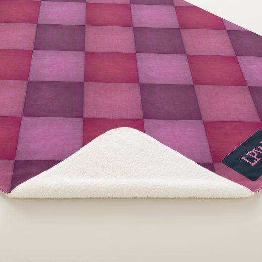 Diamond Quilt - Pinks and Purples - voeg initialen Sherpa Deken (3/4)