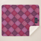 Diamond Quilt - Pinks and Purples - voeg initialen Sherpa Deken (Voorkant (horizontaal))