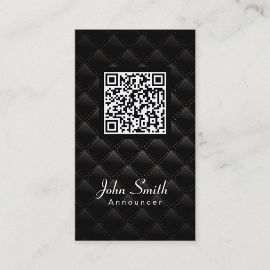 Diamond Quilt QR Code Announcer Visitekaartje (Voorkant)