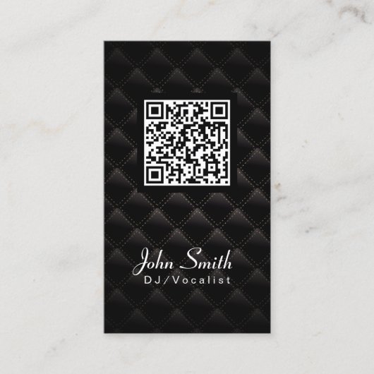 Diamond Quilt QR Code DJ Music Carte de visite (Devant)
