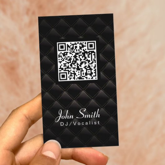Diamond Quilt QR Code DJ Music Carte de visite
