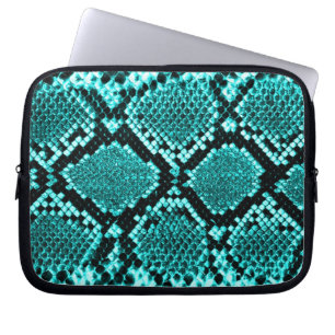 Diamond Rattlesnake Snake Skin aqua Laptop Sleeve