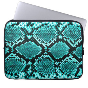 Diamond Rattlesnake Snake Skin aqua Laptop Sleeve