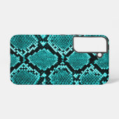 Diamond Rattlesnake Snake Skin aqua Samsung Galaxy Hoesje (Achterkant horizontaal)