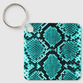 Diamond Rattlesnake Snake Skin aqua Sleutelhanger (Voorkant)