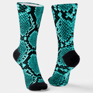 Diamond Rattlesnake Snake Skin aqua Sokken