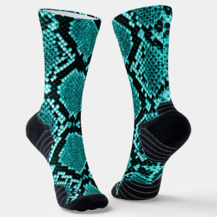 Diamond Rattlesnake Snake Skin aqua Sokken
