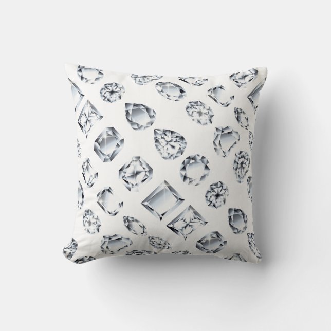 Diamond rhinestone juwelen gemstone op witte plaat kussen (Voorkant)