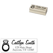 Diamond Ring Bling Bride Persoonlijk adres Rubberstempel (Gestempeld)