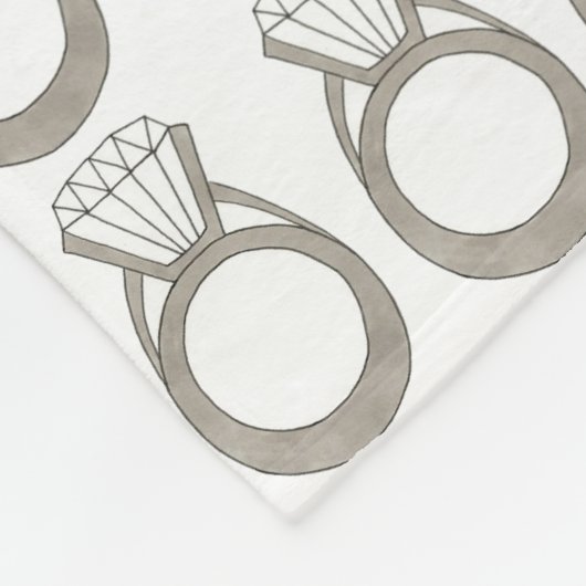 Diamond Ring Bling Jewelry Bride Wedding Bridal Fleece Deken (Hoek)