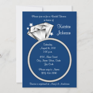 Diamond Ring Bridal Shower - Uitnodiging - Royal B
