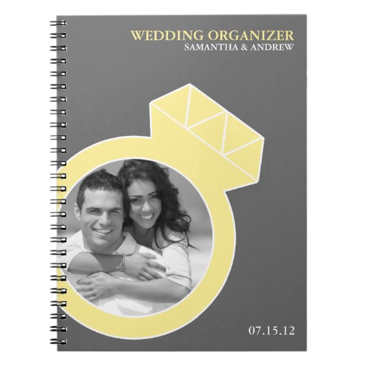 Diamond Ring Custom Photo Wedding Organizer Notitieboek (Voorkant)