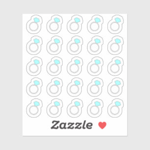 Diamond Ring Herinnering Bruiloft Verloving Planne Sticker