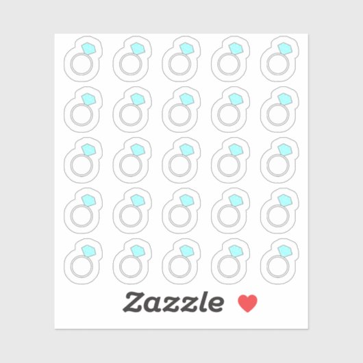 Diamond Ring Herinnering Trouw Verlovingsplanner Sticker (Vel)