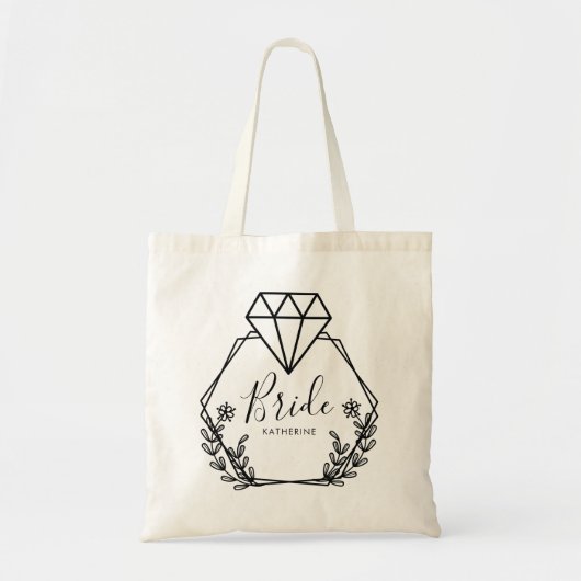 Diamond Ring Lijst "Bride" Tote Bag (Voorkant)