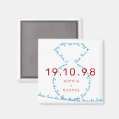 Diamond Ring Loop bespaart de date Wedding Magnet Magneet (Voorkant / Achterkant)