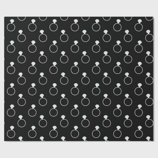 Diamond Ring Pattern - Black Cadeaupapier (Vlak)
