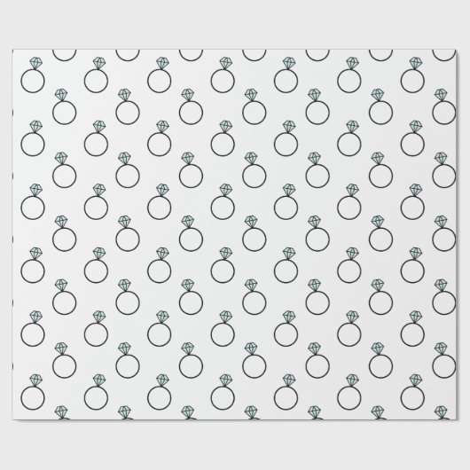 Diamond Ring Pattern - White Cadeaupapier (Vlak)