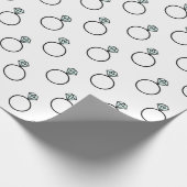 Diamond Ring Pattern - White Cadeaupapier (Hoek)