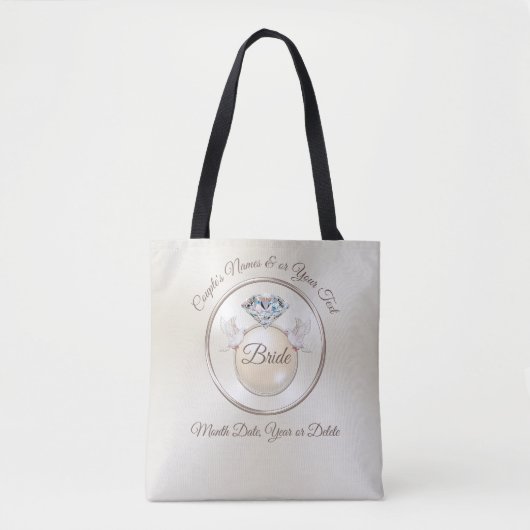 Diamond Ring Personalized Bride Canvas tas (Voorkant)