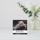 Diamond Ring Sieraden Ontwerper Juwelier Vierkante Visitekaartje (Staand voorkant)