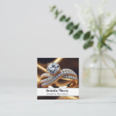 Diamond Ring Sieraden Ontwerper Juwelier Vierkante Visitekaartje (Staand voorkant)
