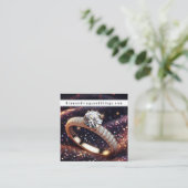 Diamond Ring Sieraden Ontwerper Juwelier Vierkante Visitekaartje (Staand voorkant)