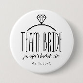 Diamond Ring Team Bride Bachelorette Ronde Button 7,6 Cm (Voorkant)